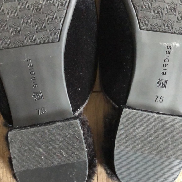 Birdies Phoebe Velvet Faux Fur Black Mules 7.5 - Picture 7 of 10